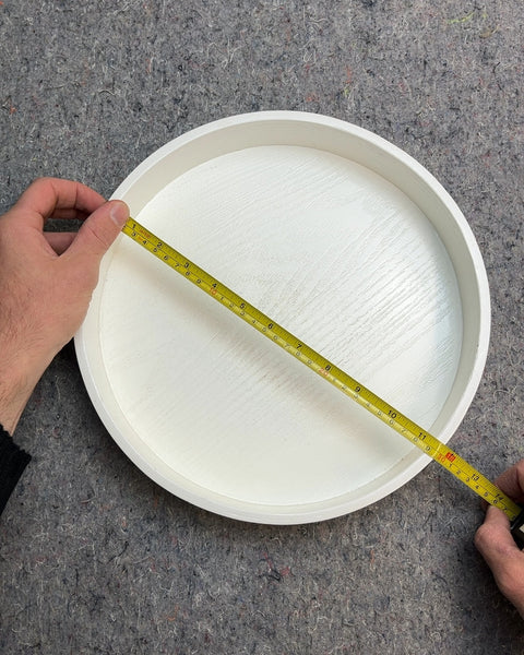 White Round Wooden Tray, 12"