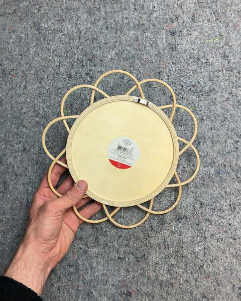 Flower Shaped Rattan Mirror You Can Hang On A Wall, 10"