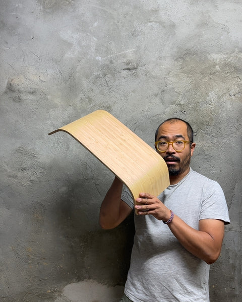 Curved Bamboo Monitor / Laptop Stand, L20"