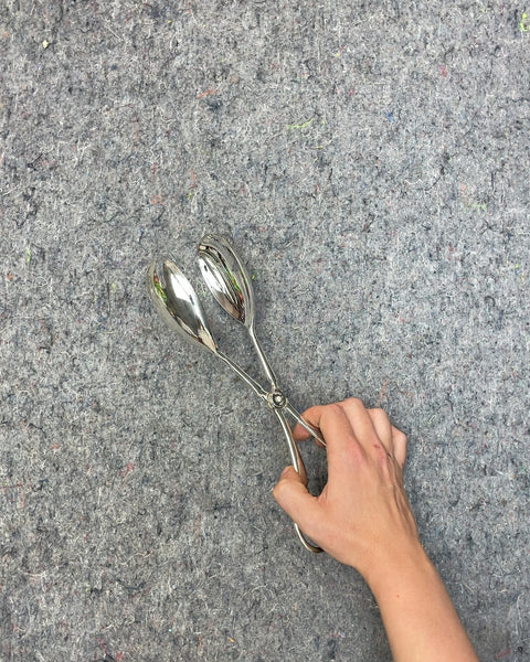 Sexy Silver Salad Tongs