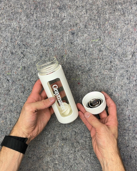 Fancy Steel and Glass Shaker Bottle