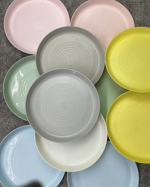 Stack of Madd Pastel Plastic Plates