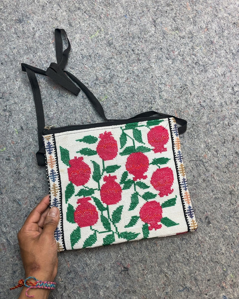 Beaded Floral Crossbody Bag