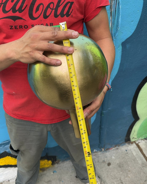 Gold Spherical Vase, H11"