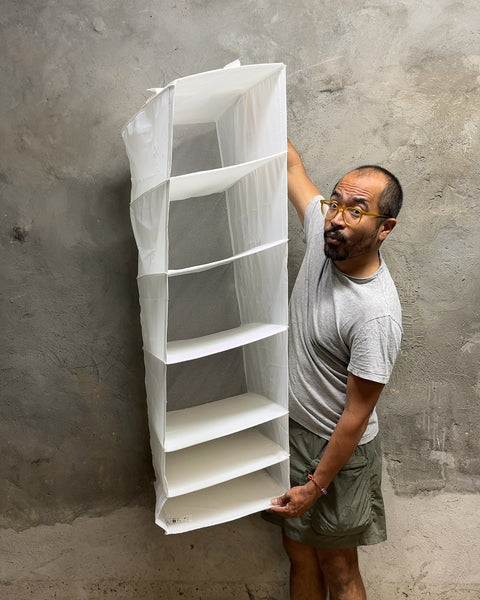 White Hanging Closet Organizer with Six Shelves