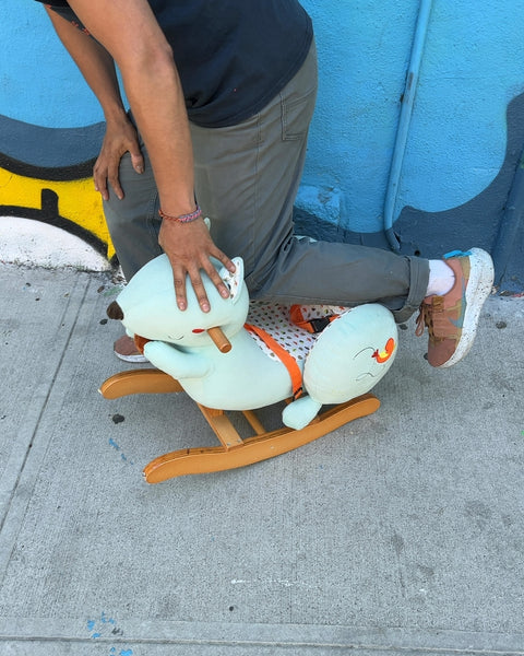 Labebe Blue Squirrel Rocking Horse