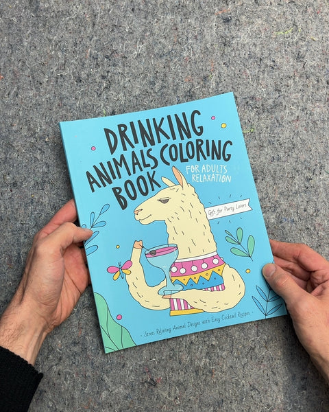 Drinking Animals Coloring Book for Adults Relaxation