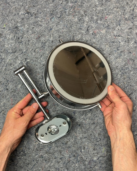 Chrome Wall Mount Magnifying Mirror with LED Light