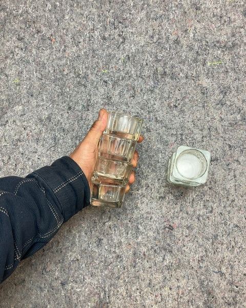 Set of Eight Glass Candle Holders