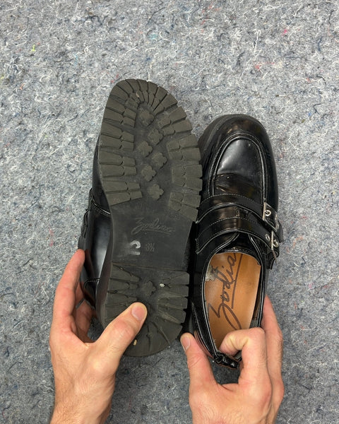 Zodiac Black Buckle Platform Loafers, Size US 8.5W