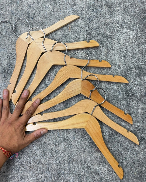 Children's Wooden Clothes Hangers, Set of 7
