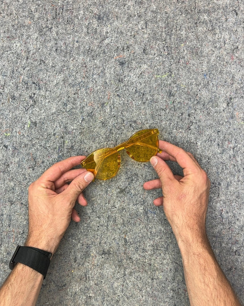 Jesse Plemons Yellow Rimless Sunglasses