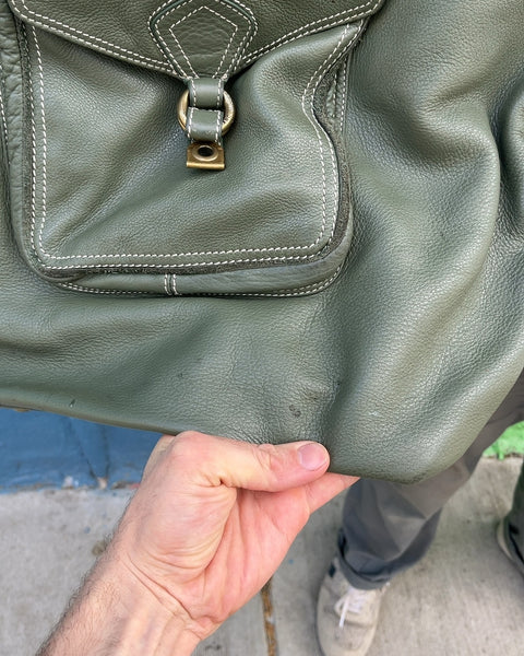 Marc By Marc Jacobs Olive Green Leather Tote Bag