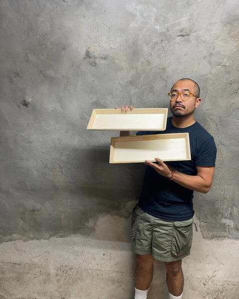 Light Wood Catering Trays, 26x7"