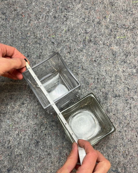 Duo Of Square Glass Vases