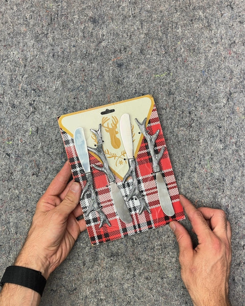 Antler Handle Cheese Knives Set