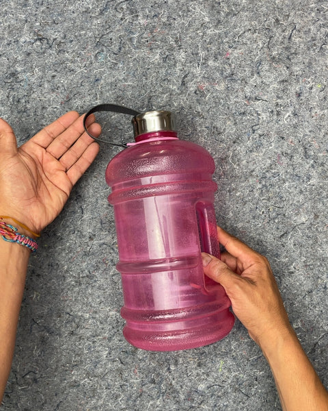 Pink Plastic Water Bottle with Handle