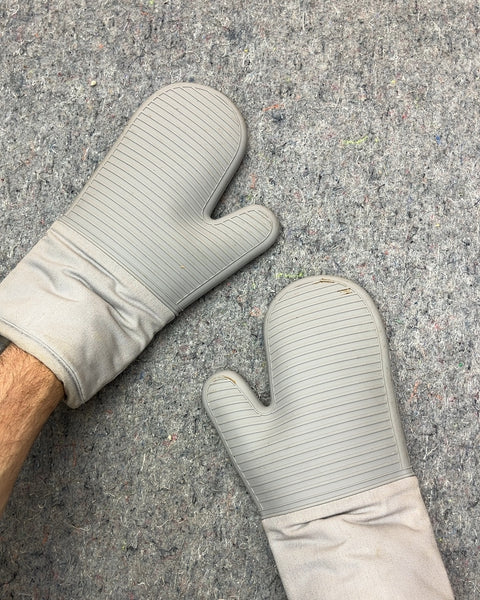 Pair of Gray Oven Mitts