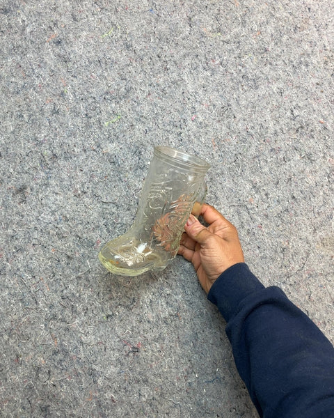 Clear Glass Cowboy Boot Mug