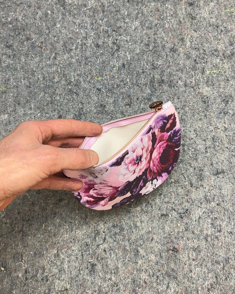 Floral Print Half Moon Pouch