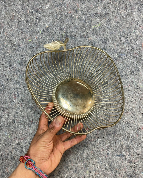 Vintage-y Metal Apple Shaped Basket
