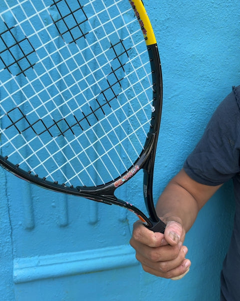 Junior Tennis Racquet with Smiley Face Strings, 19"