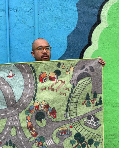 Play Rug with Town Design, 47x47"