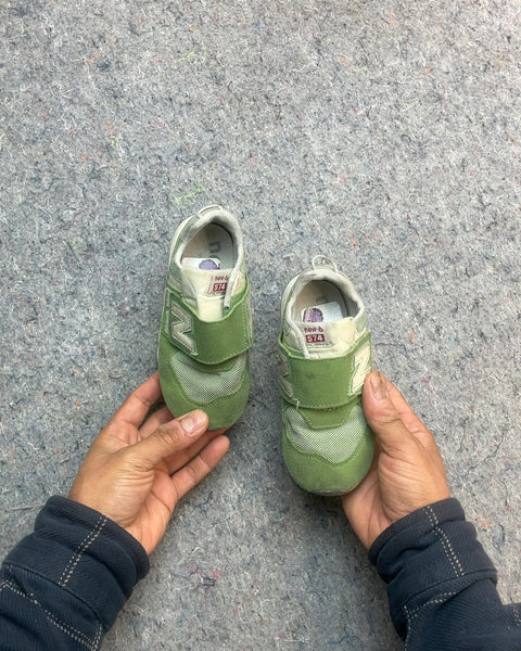 New Balance Kids Green Hook and Loop Sneakers, Size Kids 8 or 25 EU