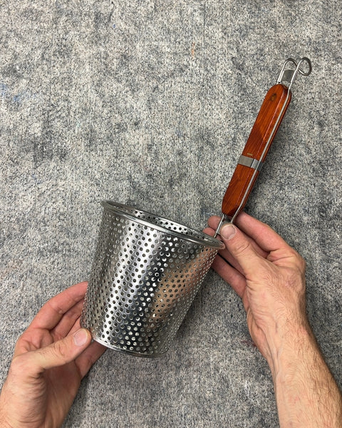 Stainless Steel Noodle Strainer with Wood Handle