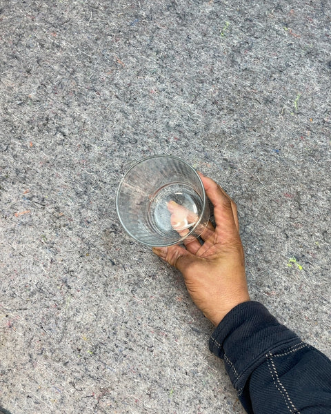 Ribbed Clear Glass Tumbler
