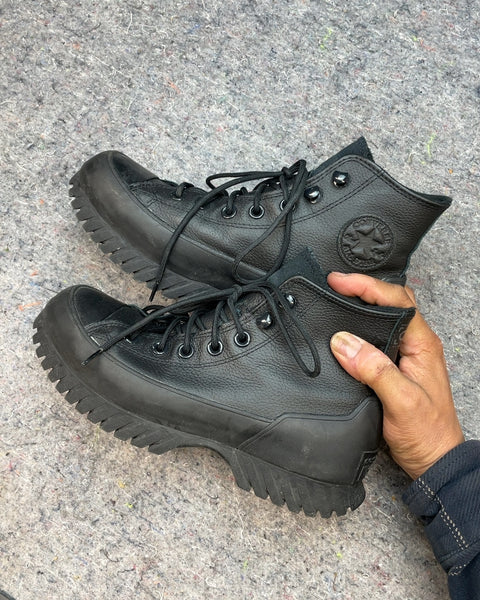 Converse Black Leather High-Top Boots, Sz 6 F US or 36.5 EU