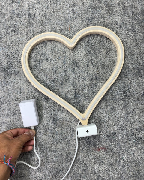 Wooden Heart Shaped LED Light