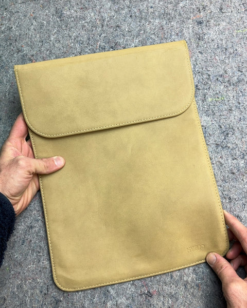 HYZUO Beige Faux Suede Laptop Sleeve Designed For 15-16 inch Laptops