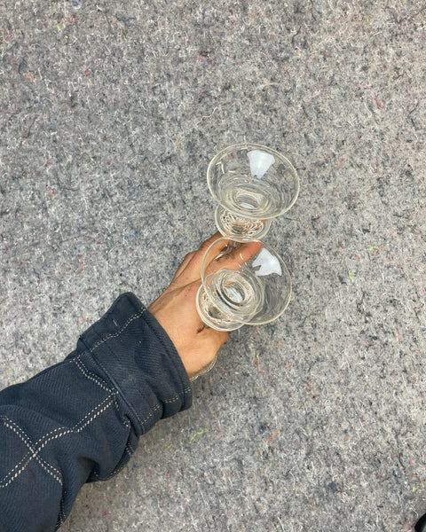 Pair of Glass Candlestick Holders