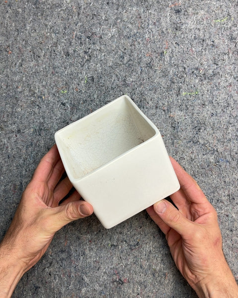White Ceramic Planter, 5"