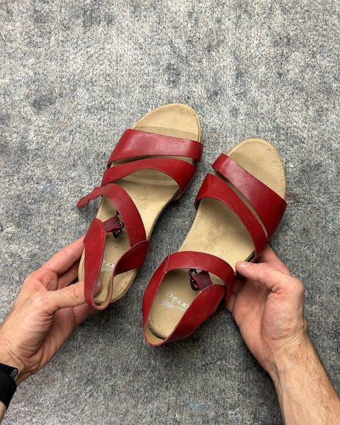 Dansko Red Leather Sandals, Size EU 39