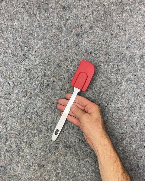 Red Silicone Spatula with Metal Handle
