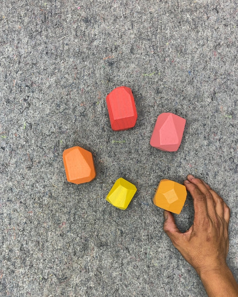 Lovevery Colorful Wooden Balancing Blocks