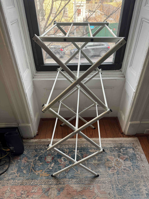 Off-White Foldable Clothes Drying Rack, W21"