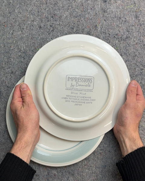 Two More "Blue Mist" Stoneware Dinner Plates by Daniele Impressions