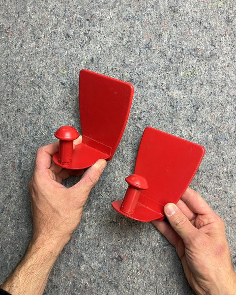 Magnetic Red Wall Hooks, Set of 2