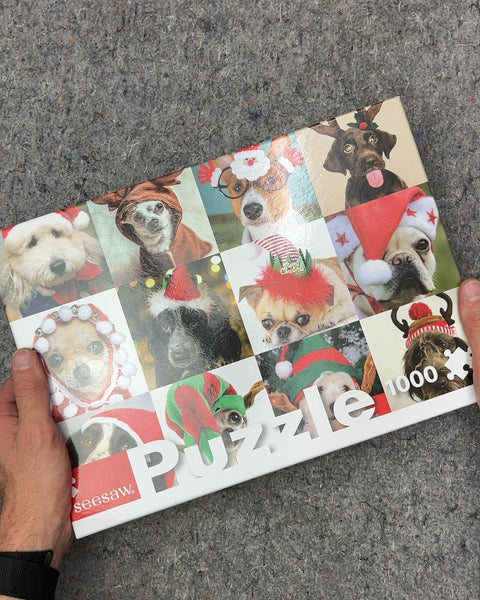 Seesaw Christmas Dogs 1000 Piece Puzzle