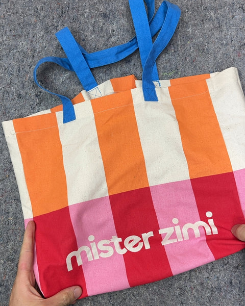 Mister Zimi Striped Canvas Tote Bag
