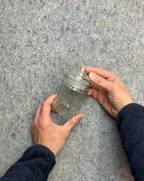 Ribbed Glass Jar with Lid
