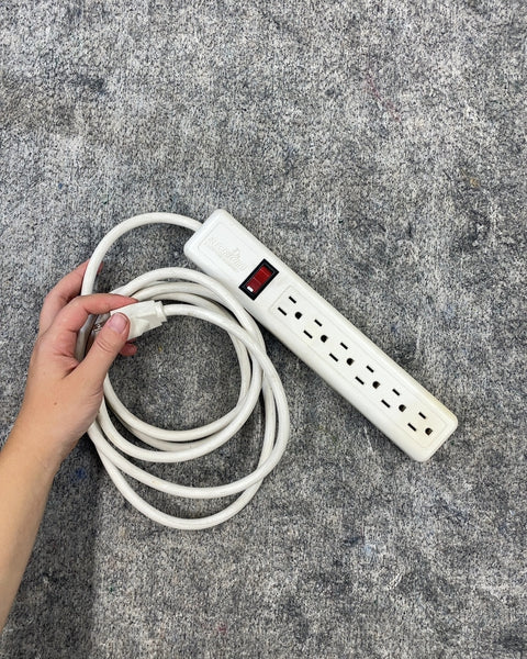 Electraload White 6-Outlet Power Strip with 8 ft Extension Cord
