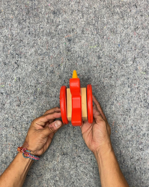 Wooden Red Duck Pull Toy