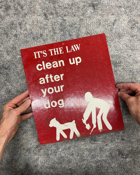 Clean Up After Your Dog It's The Law Sign, 12x14"