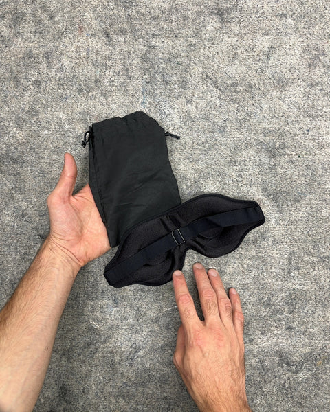 Black 3D Contoured Sleep Eye Mask with Travel Pouch