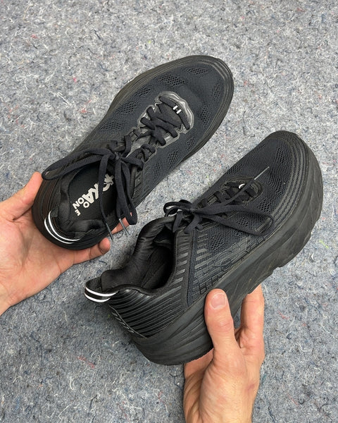 Hoka One One Bondi 6 Triple Black Running Shoes, Size US 9W or EU 41 1/3