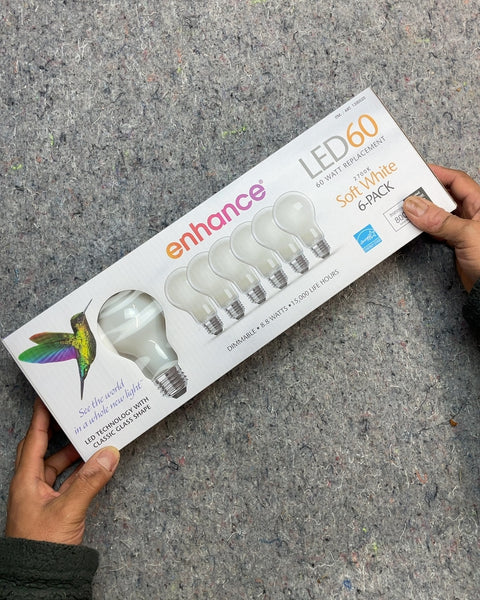 Enhance LED 60 Watt Replacement Soft White Light Bulbs 6-Pack